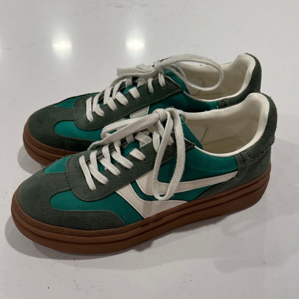 Steve Madden Green and White Sneakers